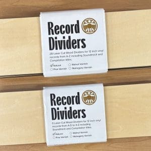 RECORD DIVIDERS : WOOD Set Of 28 Organisers (100mm x 345mm)