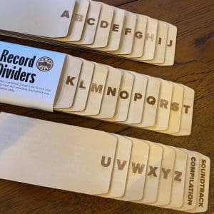 RECORD DIVIDERS : WOOD Set Of 28 Organisers (100mm x 345mm)